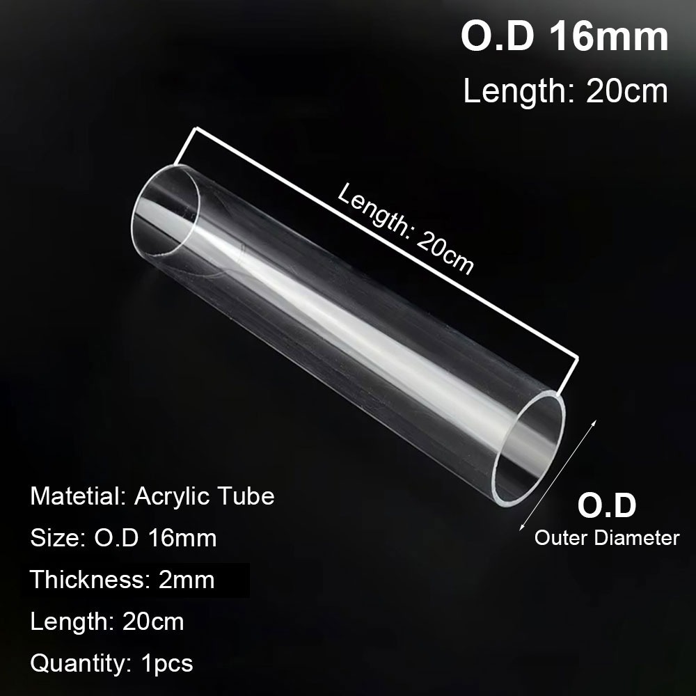 LETIGO 1Pcs Trong suốt rõ ràng Ống acrylic Đường kính ngoài 16/20/25/32/40/50mm Tự làm Ống bể cá Bền bỉ 20/50cm Phụ kiện ống Đồ dùng cho bể cá - 7