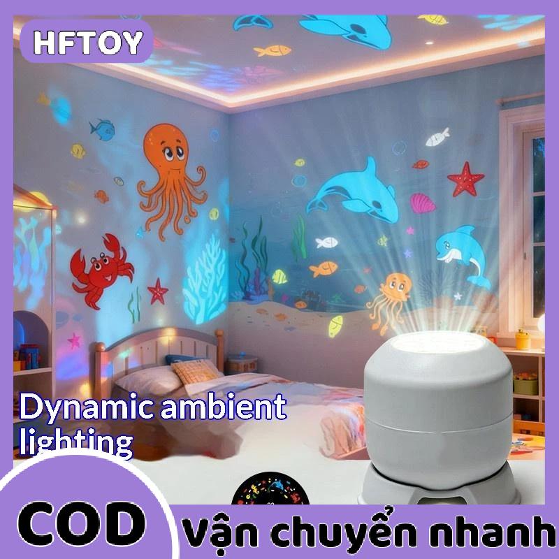 HFTOY USB Led Đại Dương chiếu ánh sáng ban đêm 360 độ xoay năng động chiếu sáng cho giấc ngủ thư giãn trang trí phòng ngủ