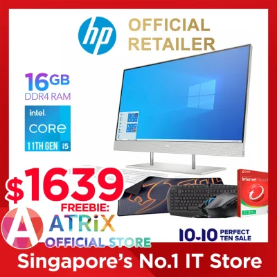 【Free MS Office】Express Delivery | HP All-in-One 27-dp1120d PC 27inch FHD IPS Touch | Intel Core i5-1135G7 | 16GB DDR4-3200 | 1TB SSD | Iris Xe Graphics | 3Y HP Onsite Warranty