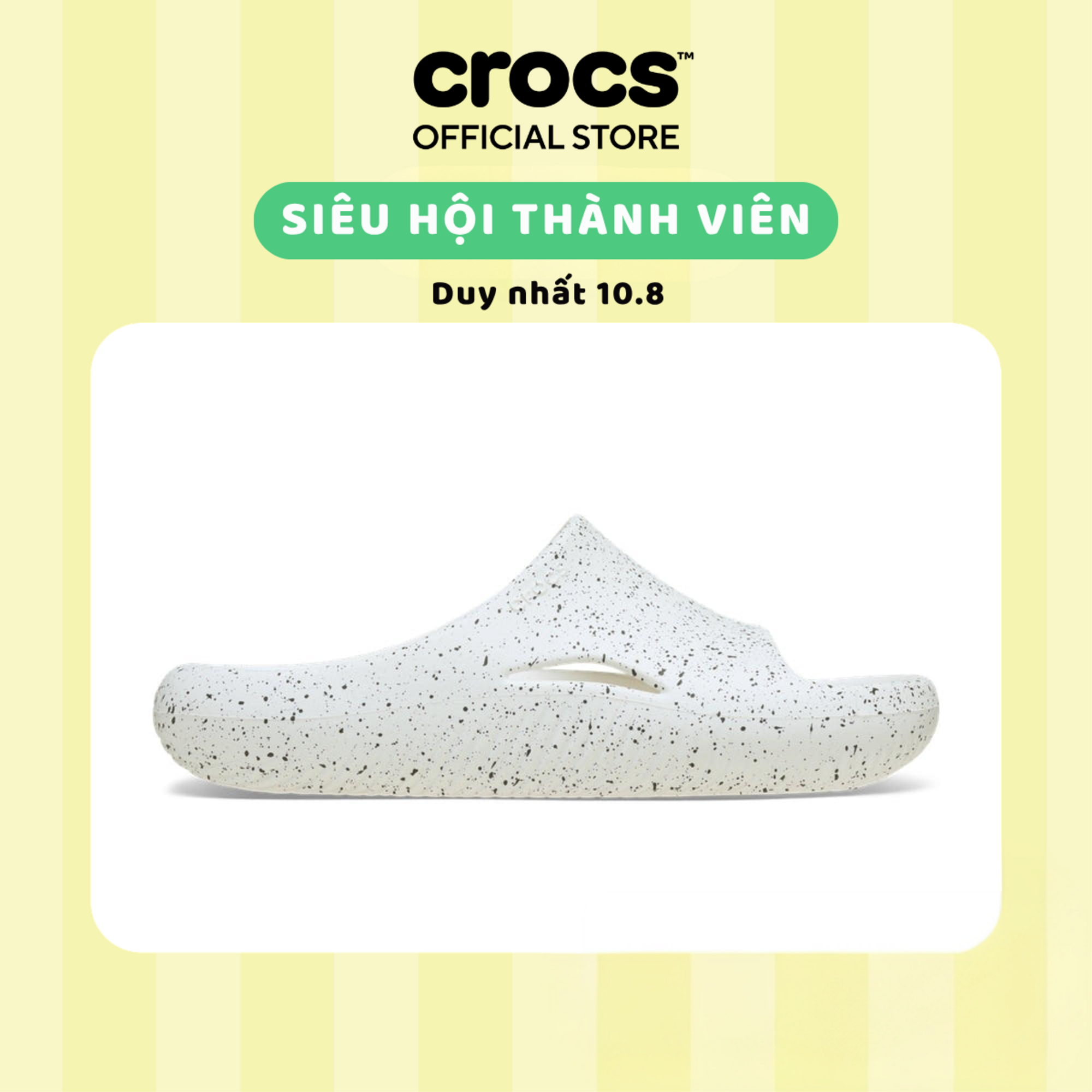 Dép Quai Ngang Unisex Crocs Mellow Recovery Speckle - White - 211601-100