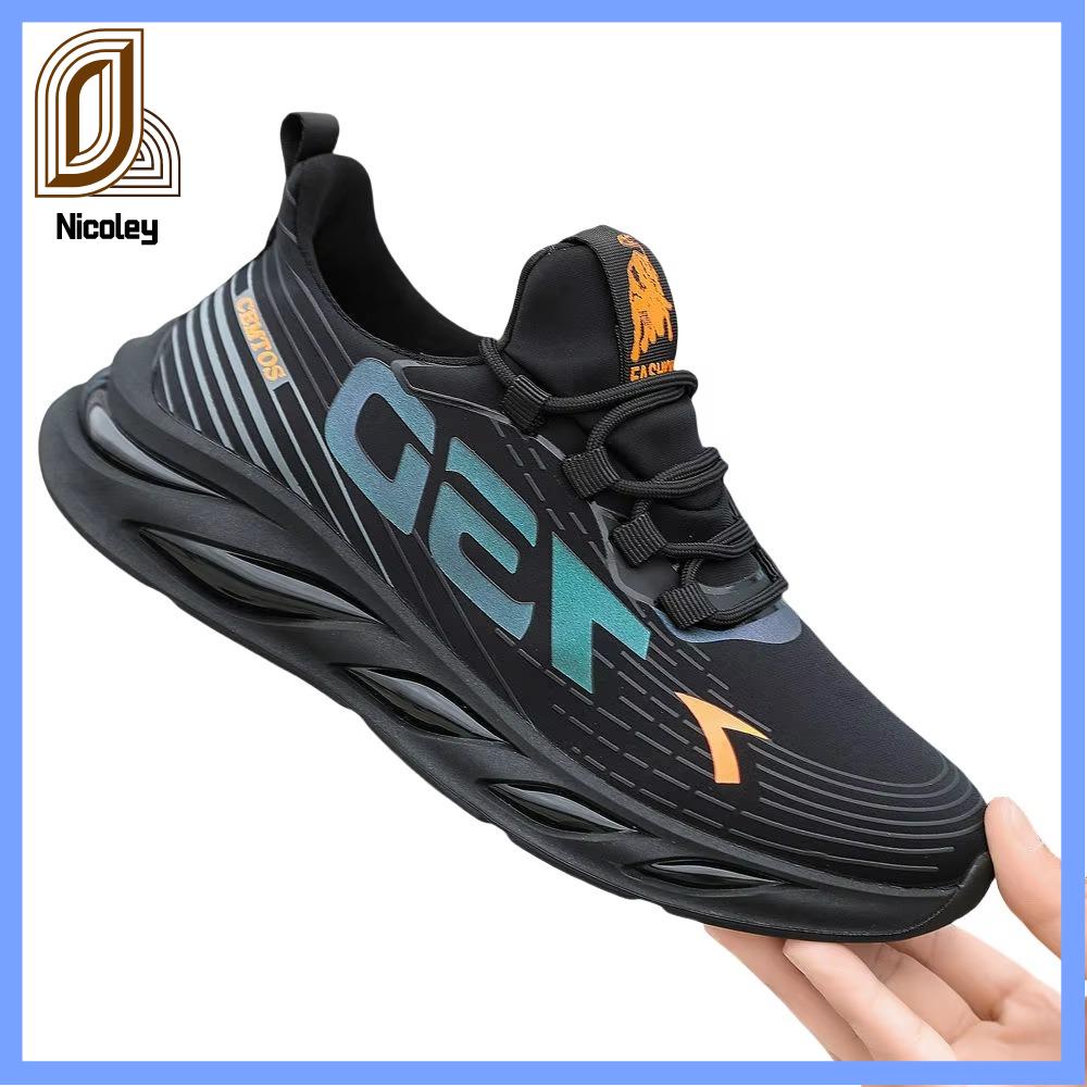 NICOLEY Chống trượt Giày sneaker nam thường ngày Chống mài mòn Thoáng khí Giày thể thao Thời trang Đế mềm Giày sneaker thời trang Slip-On Dành cho Xuân Thu