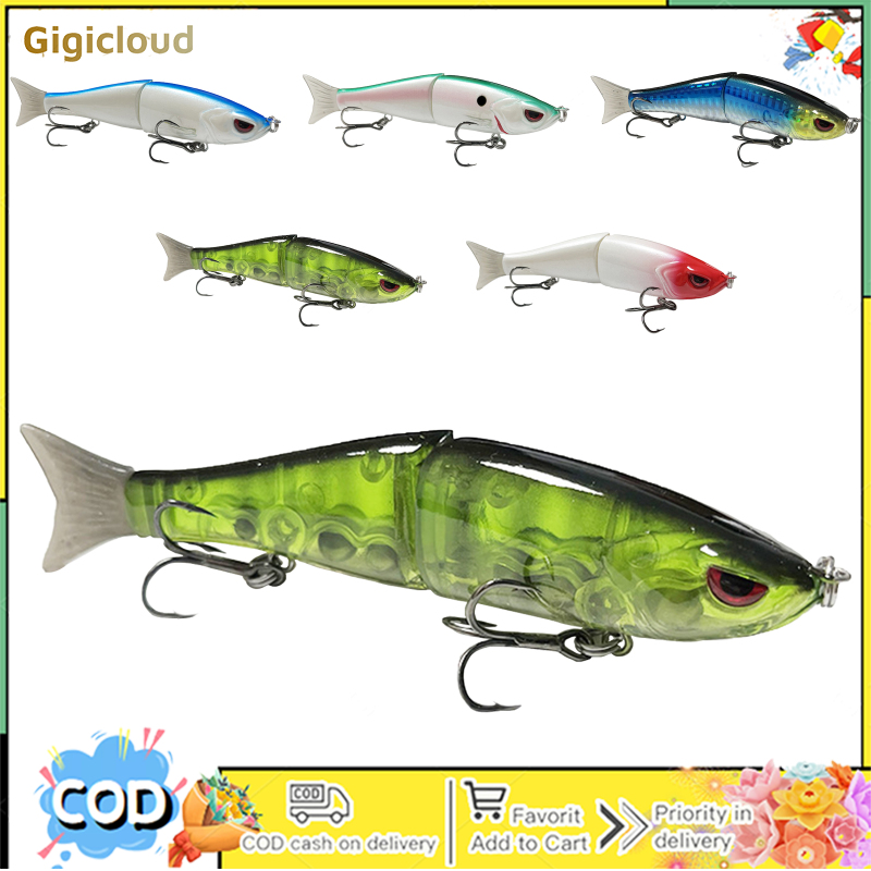 Fishing Lure Bait 2-Jointed Swim Baits With 2 Trible Hook For Outdoor Freshwater Saltwater Fishing Bass Trout ราคา 141 บาท*ส่งฟรี