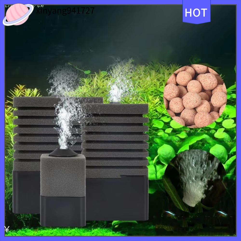 XINYANG941727 Lọc sinh hóa Máy bơm không khí ao tôm 3 trong 1 Im lặng Phụ kiện bể cá Bền bỉ Bộ lọc bọt khí oxy Thuận tiện để làm sạch mảnh nhựa.