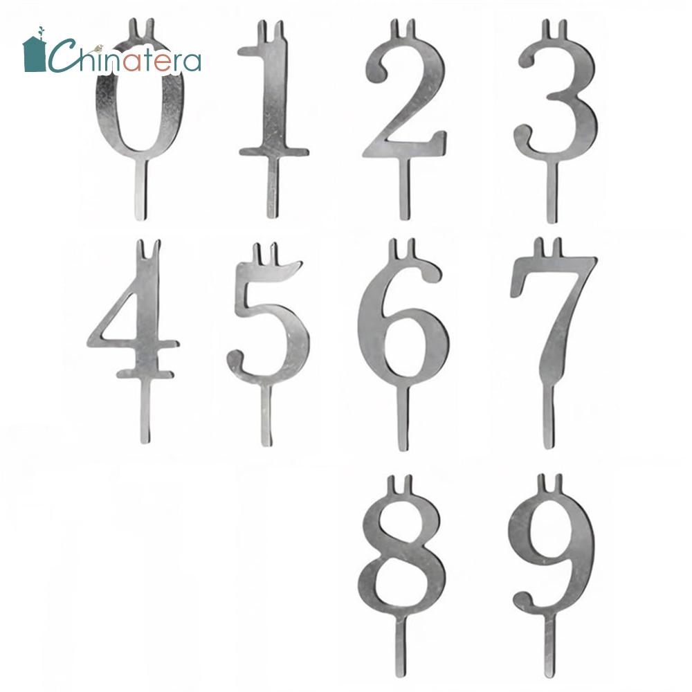 10 Miếng 0-9 Tái Sử Dụng Số nến sinh nhật Chủ Thiết Lập đồ trang trí gắn trên bánh Trang Trí Chữ Số Nến Đứng Cho Kỷ Niệm tiệc cưới