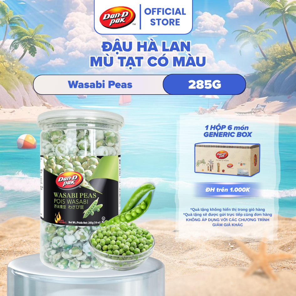 Đậu Hà Lan Mù Tạt Tư Nhiên Có Màu I Wasabi Peas I 285g