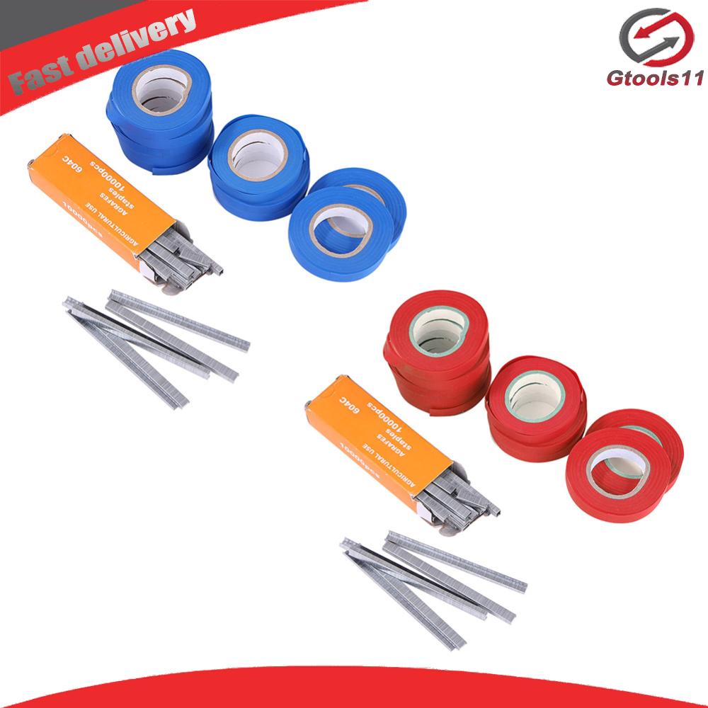 เครื่องรัดผักองุ่นมะเขือเทศกิ่งก้านสาขามือรัดเครื่องมือสวน 10 ม้วนเทป + 1 กล่องเครื่องรัดเทปผัก ราคา 339 บาท*ส่งฟรี