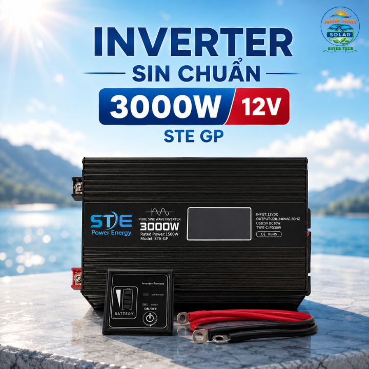 Bộ Kích Điện Sin Chuẩn STE GP 3000W 12V Sang 220V | Công Suất 3000W | Inverter Sin Chuẩn.
