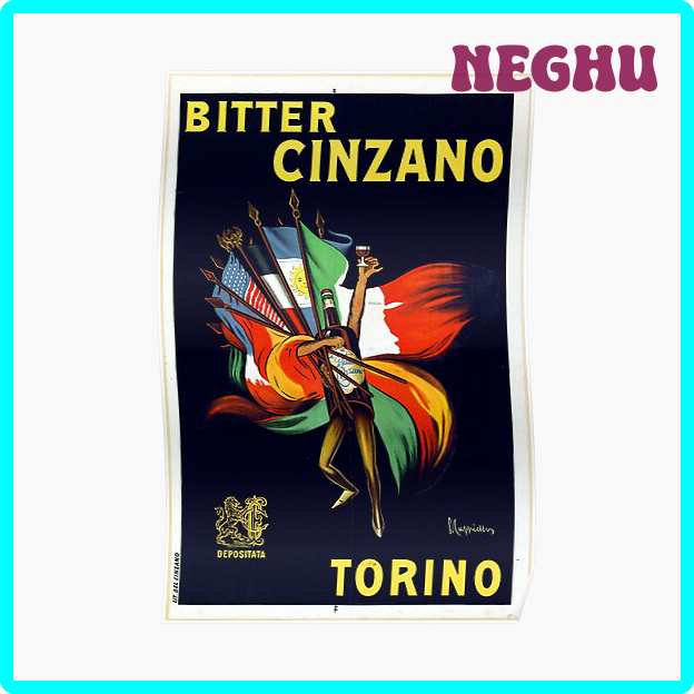 Neghu Áp phích cổ điển Ý đắng cinzano Poster phòng hài hước bức tranh tường bức tranh nghệ thuật hiện đại cổ điển trang trí nhà không có khung plqsc