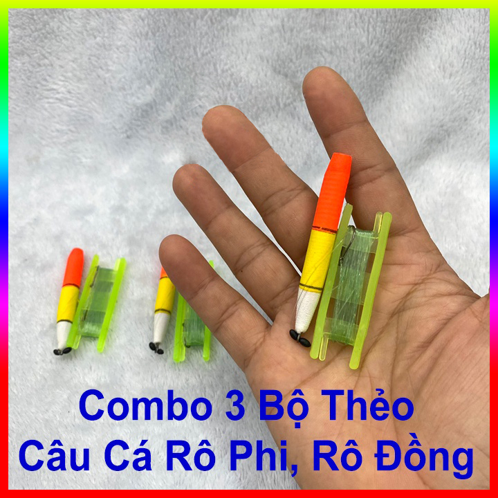 Combo 3 Bộ Thẻo Câu Cá Rô Phi Rô Đồng Tóm Sẵn Gồm Dây Phao Chì Lưỡi Siêu Bén Bền Dùng Cần Tay