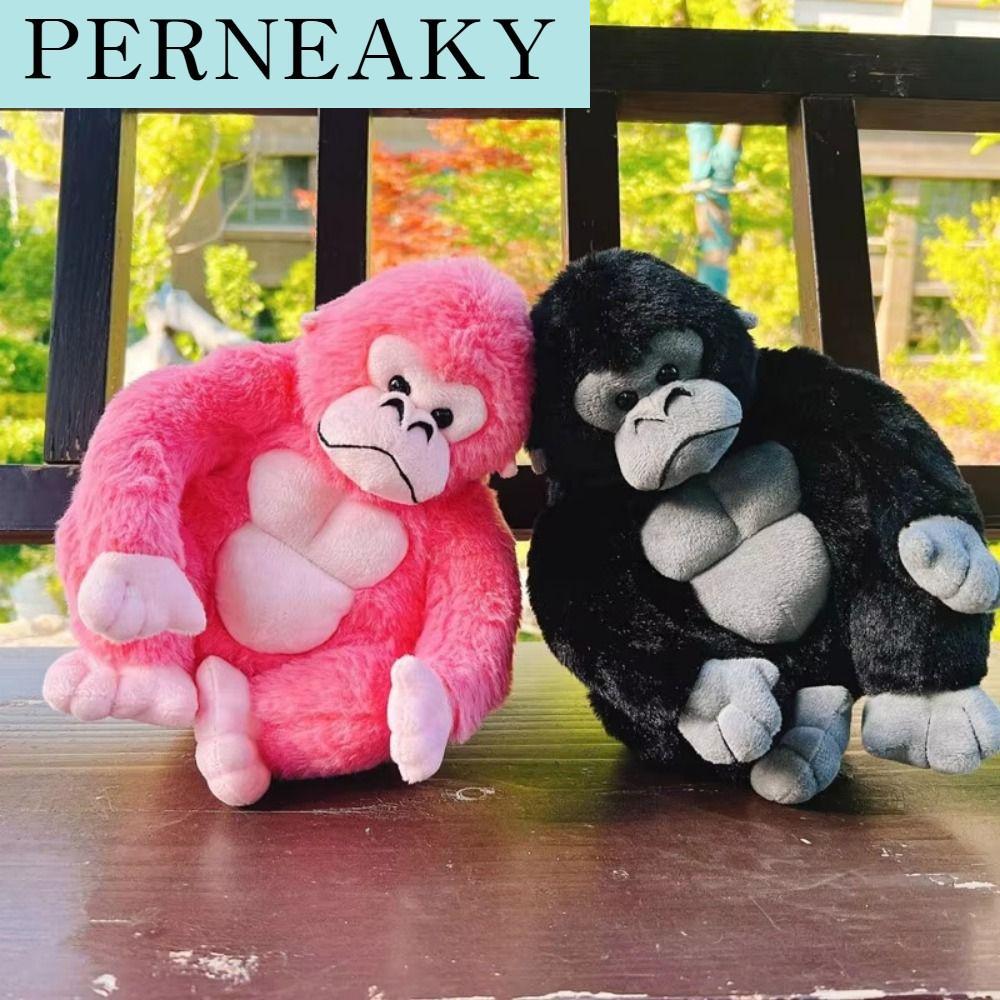 ตุ๊กตาผ้านุ่ม ตุ๊กตาของขวัญน่ารัก PERNEAKY ลิงชิมแปนซี ตุ๊กตากอริลลาของเล่น การจำลองแบบจำลอง ตุ๊กตาสัตว์ยัดไส้ ตุ๊กตาผ้าลิง ตุ๊กตากอดกัน นุ่มนุ่มๆ ตุ๊กตาอุรังอุตังยัดไส้ ของตกแต่งบ้าน