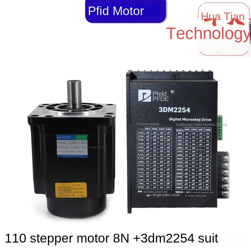 Bộ Động Cơ Bước 3 Pha 110 8N Driver 3DM2254 tùy chọn: 110BYG350D 20N.m + Driver 3DM2283 Prfid - 220V, DSP Chip, 8-20N.m Cho CNC, Tự Động Hóa