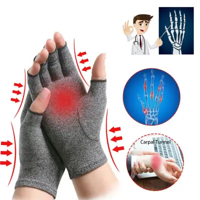 1 Pair Compression Arthritis Gloves Premium Arthritic Joint Pain Relief Hand Gloves Therapy Open Fingers Compression Gloves
