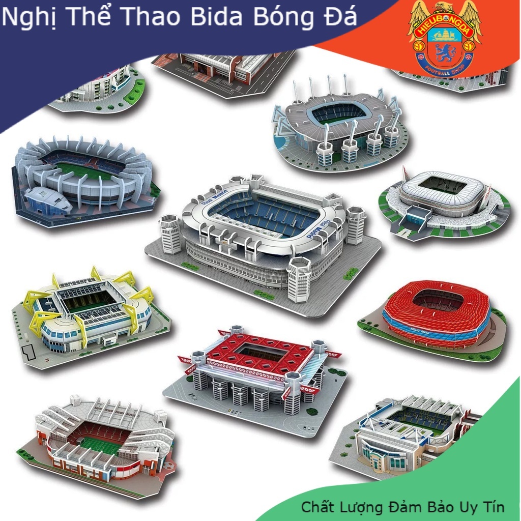 Mô hình sân vận động bóng đá SVĐ Old Trafford,Nou Camp,Dortmund,Bayer,MU,Barca,Real ,Arsenal,Chelsea,Liverpool,Milan - Nghị Thể Thao Bóng Đá Bida