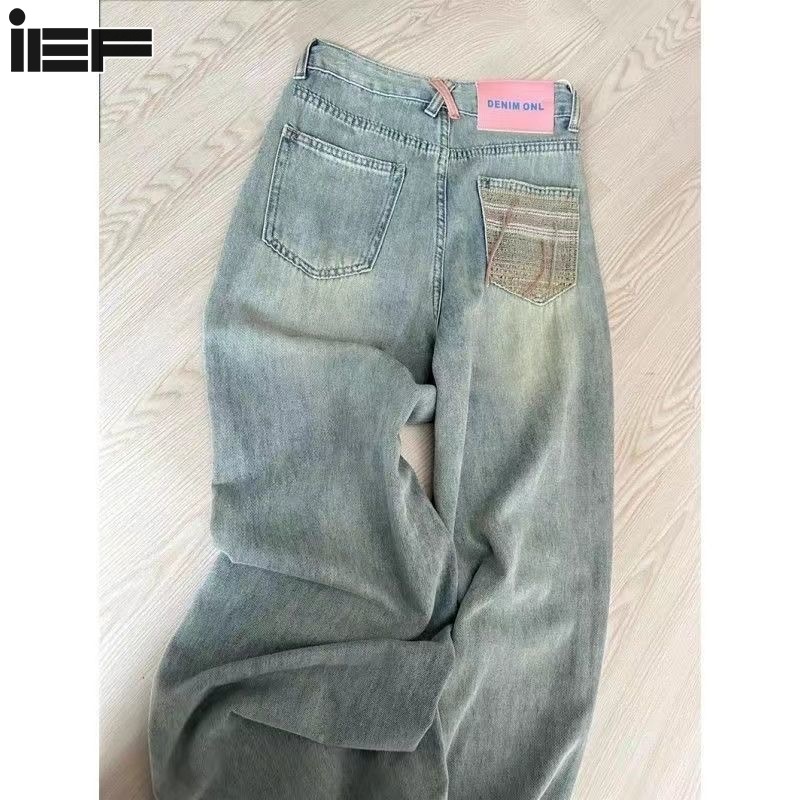  Quần jeans ống đứng cho nữ ief quần ống rộng cạp cao phong cách Hàn Quốc hợp thời trang 