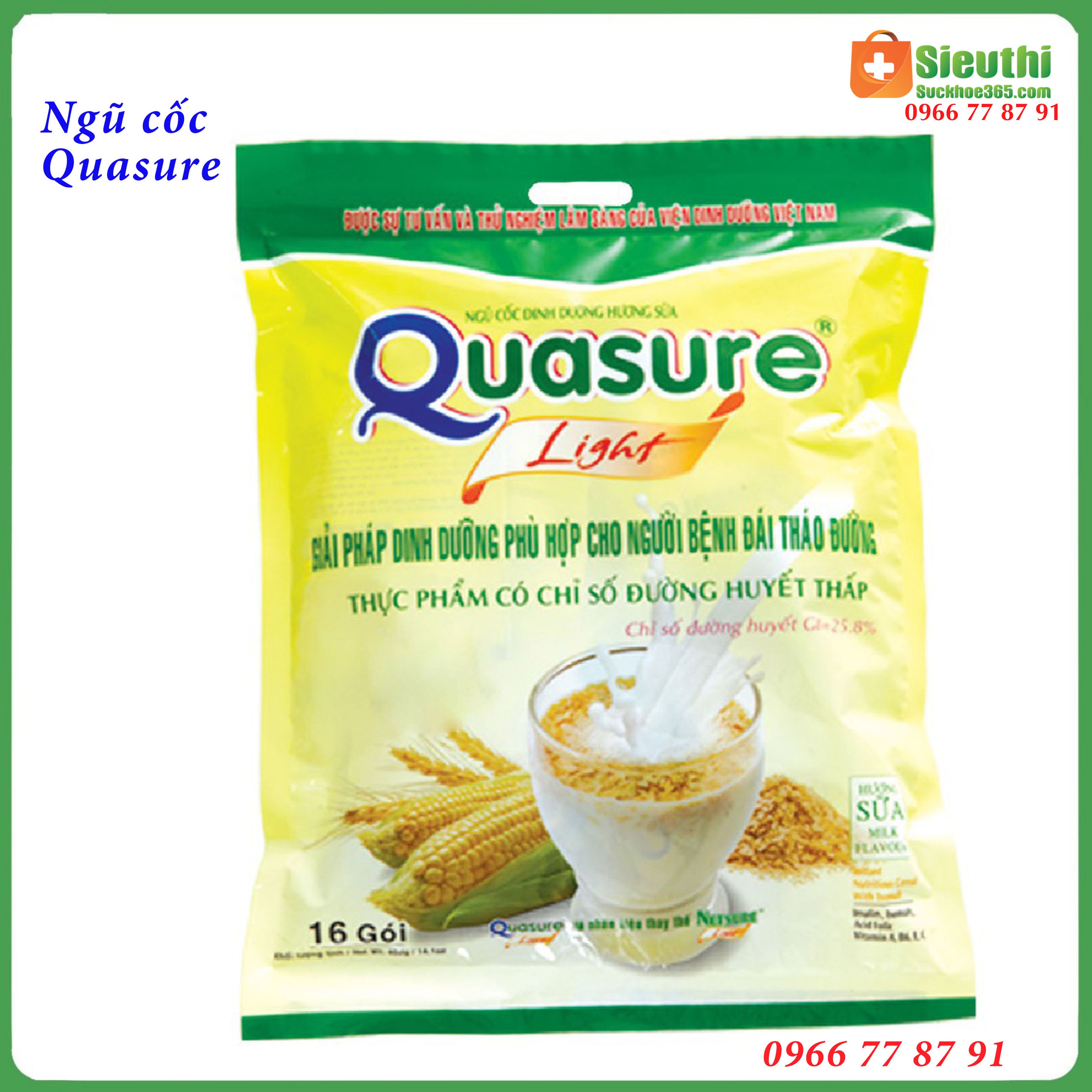 Bột ngũ cốc Quasure Light bịch 400g dành cho người tiểu đường ăn kiêng