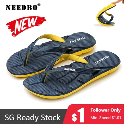 [Singapore Seller]NeedBo Fashion Men Flip Flops Non Slip Beach Slippers Soft Sole Indoor Outdoor Sandals Casual Shoes For Men
