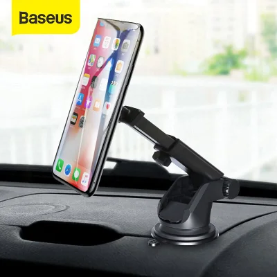 Baseus Universal Magnetic Car Phone Holder Dashboard For iPhone 12 Pro Xs Max Telescopic Suction Cup Automotive Magnet Racks Mobile Phone Racks Mobile Phone