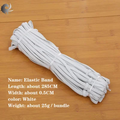 Flat elastic band, mask band, handmade diy mask band, household sewing elastic band, good elasticity, excellent material (length 285cm Width 0.5CM)
