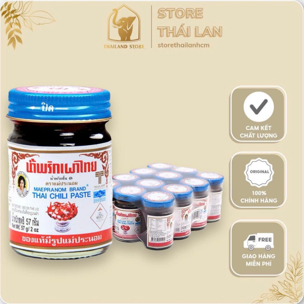 [CHÍNH HÃNG] Sốt Ớt Maepranom Thai Chili Paste 57g Thái Lan - Hot hit Hoa hậu Thùy Tiên - DATE 8/2025