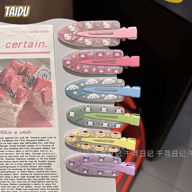 TAIDU Internet celebrity hair clip cartoon hair clip girl sweet girl colorful children's style face wash sweet seaside bangs clip (one set) ราคา  10 บาท*ส่งฟรี