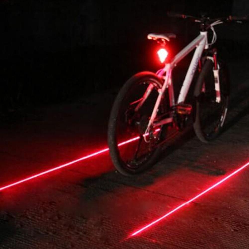 Cycling Bicycle Rear Tail Safety Warning 5 LED Laser Flashing Lamp Light