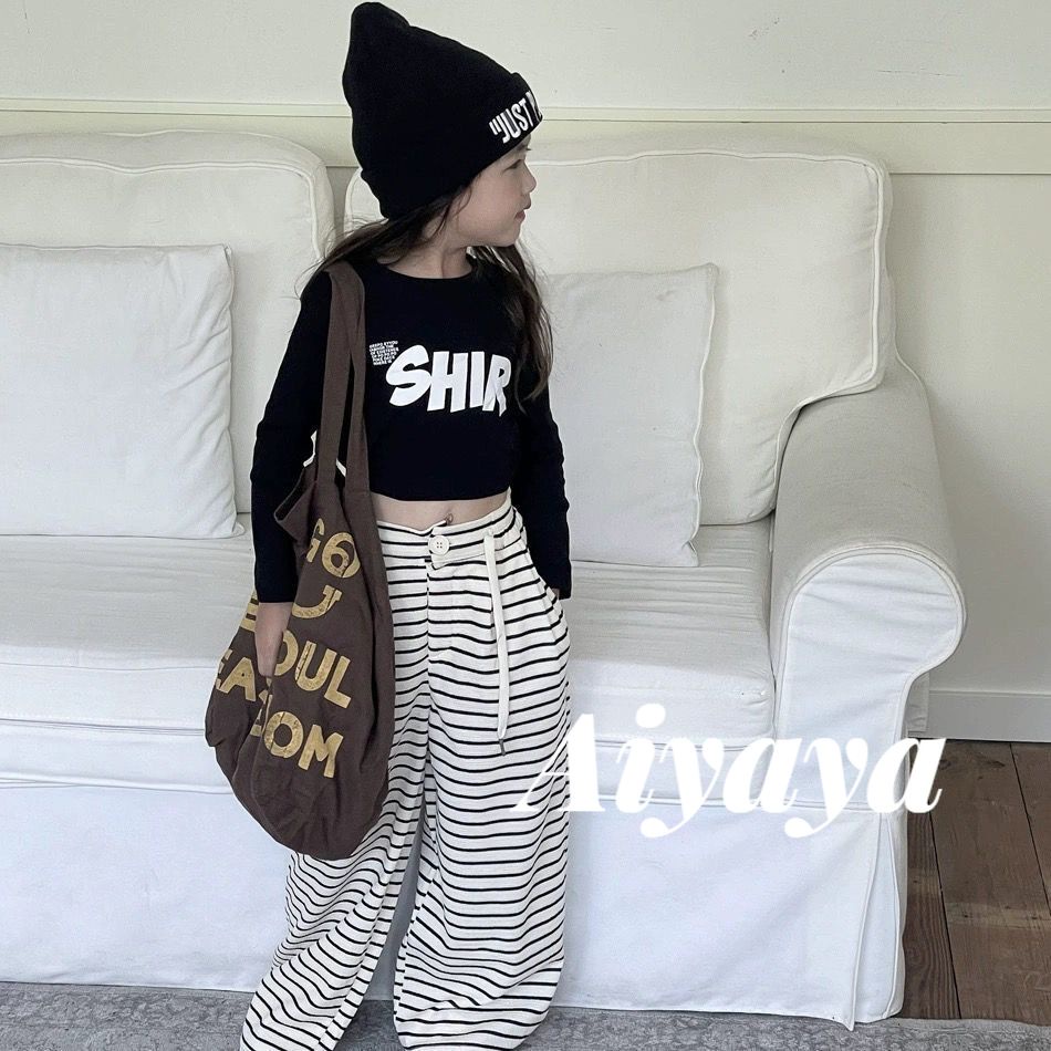 Aiyaya quần áo bé gái Set Đồ Thể Thao Hai Món Phong Cách Đường Phố Mới Mùa Thu Cho Bé Gái (802)