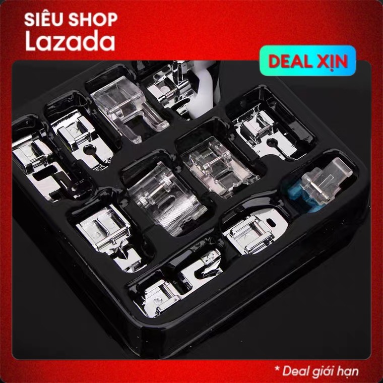 Bộ 11 chân vịt máy may phù hợp với nhiều loại máy may gia đình - chân vịt cuốn biên, lai ẩn, vvv