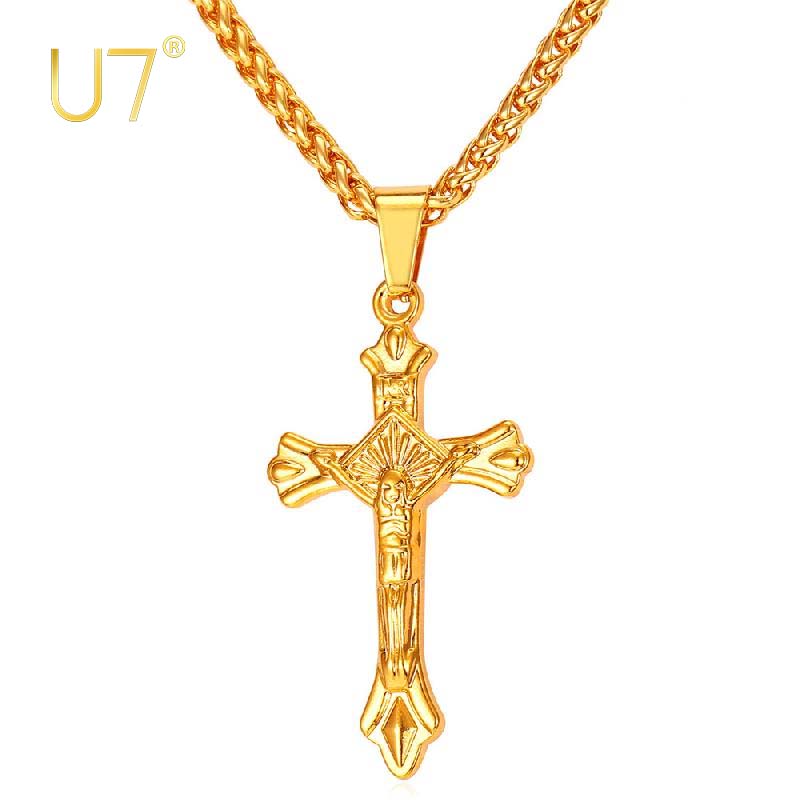 Jual Mens Gold Cross Pendant Terbaru 