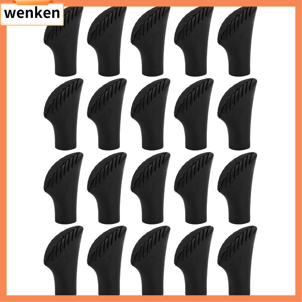 WENKEN 20 Pcs Đường kính lỗ 11mm Bảo vệ đầu gậy đi bộ PVC Đen Mẹo thay thế gậy đi bộ Bền bỉ Bọc chân gậy đi bộ Đi bộ ngoài trời