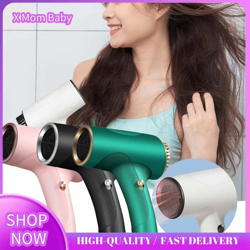 X MOM BABY Di động Máy sấy tóc không dây 2 bánh răng Anion Máy sấy tóc pin sạc được Quà Tặng ABS Dụng cụ Thẩm mỹ viện