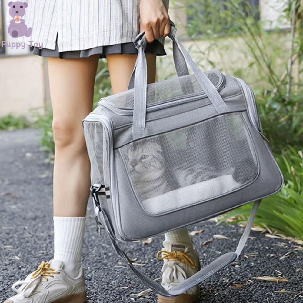 TESDFD mềm Túi xách thú cưng Di động Có thể gập lại Túi xách cho chó Lưu trữ dễ dàng Dây đeo vai có thể điều chỉnh Túi mèo dành cho du lịch