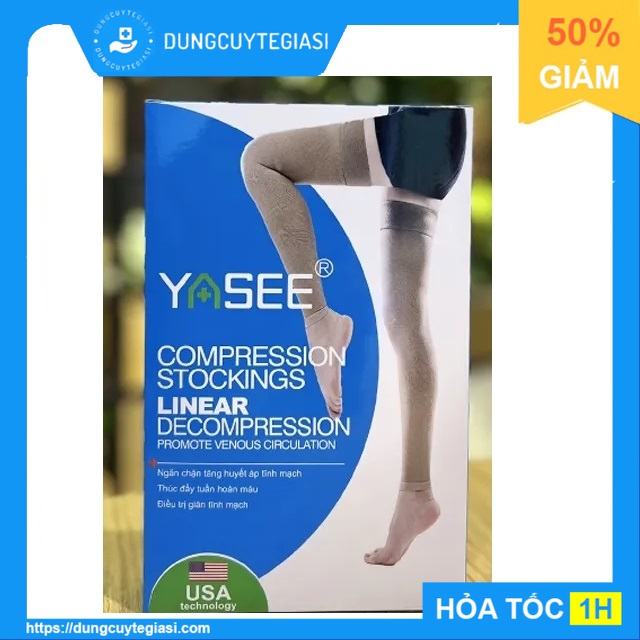 Vớ y khoa Đùi Không Bàn Chân - Suy Giãn Tĩnh Mạch Yasee - Tất y khoa giãn tĩnh mạch vớ y tế