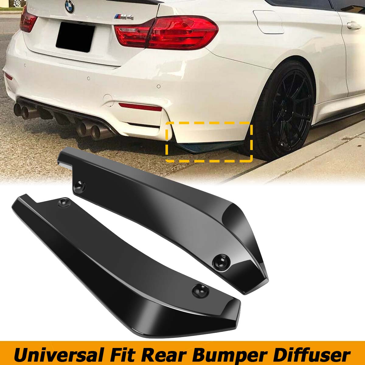 【Prime deal】 2pcs Rear Bumper Lip Diffuser Splitter Canard Spoiler Body Kit Protection For Bmw F30 F31 F32 F33 F22 2000-2022 Car Accessories