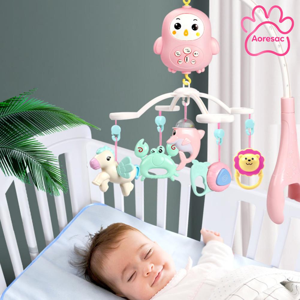 Aoresac Baby Musical Crib Mobile พร้อมไฟกลางคืนและเพลงการ์ตูนสวนสัตว์แขวนหมุน Rattles สำหรับทารกแรกเกิดชายหญิง Sleep ราคา 386 บาท*ส่งฟรี
