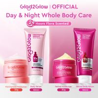 [NEW LAUNCH]Glad2Glow Retinol Niacinamide Smooth Bright Body Serum Lotion Lightweight Texture Vitamin B5 Hydrate Floral Scented Long-lasting