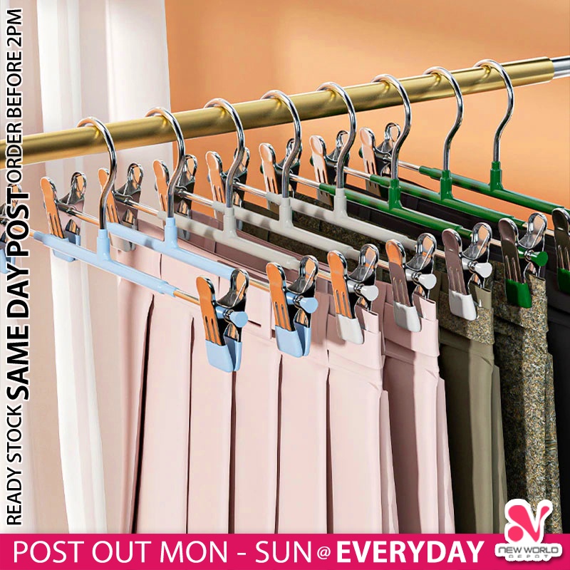 20-Pack Slim Pants Hangers - Space Saving Chrome Metal Hangers With Open Ends For Jeans, Slacks & Skirts