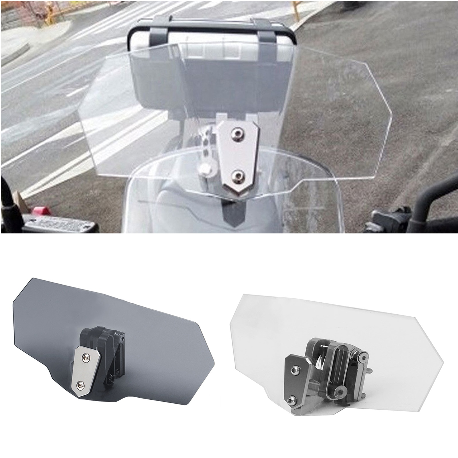 Phổ kính chắn gió xe máy mở rộng Clip có thể điều chỉnh trên kính chắn gió Extender Spoiler không khí kính chắn gió deflector tương thích
