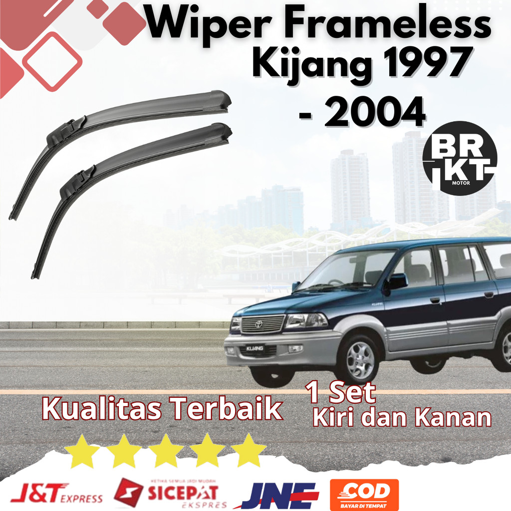 Wiper Frameless Kijang Sapuan Kaca Mobil Banana Karet 1 Set Wifer Mobil Toyota Kijang Variasi Universal - TOP STORE Besi Blade Harga 50,000 rupiah*Gratis Ongkir