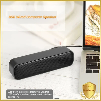 USB Powered Soundbar Desktop Speaker Wired Computer Sound Box for TV Desktop Laptop Computer