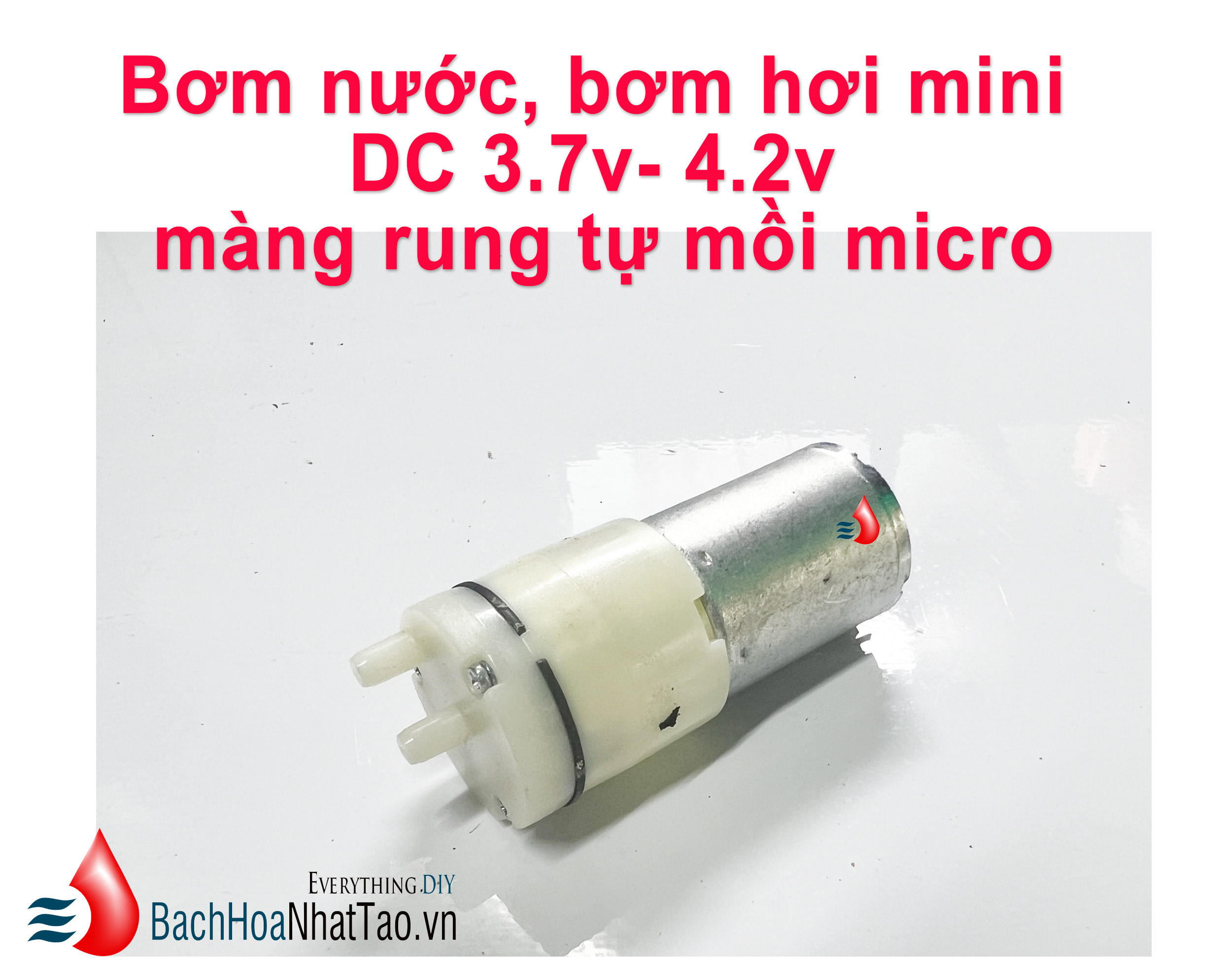 Bơm hơi, bơm dung dịch, bơm nước mini 4.2v, màng rung tự mồi micro
