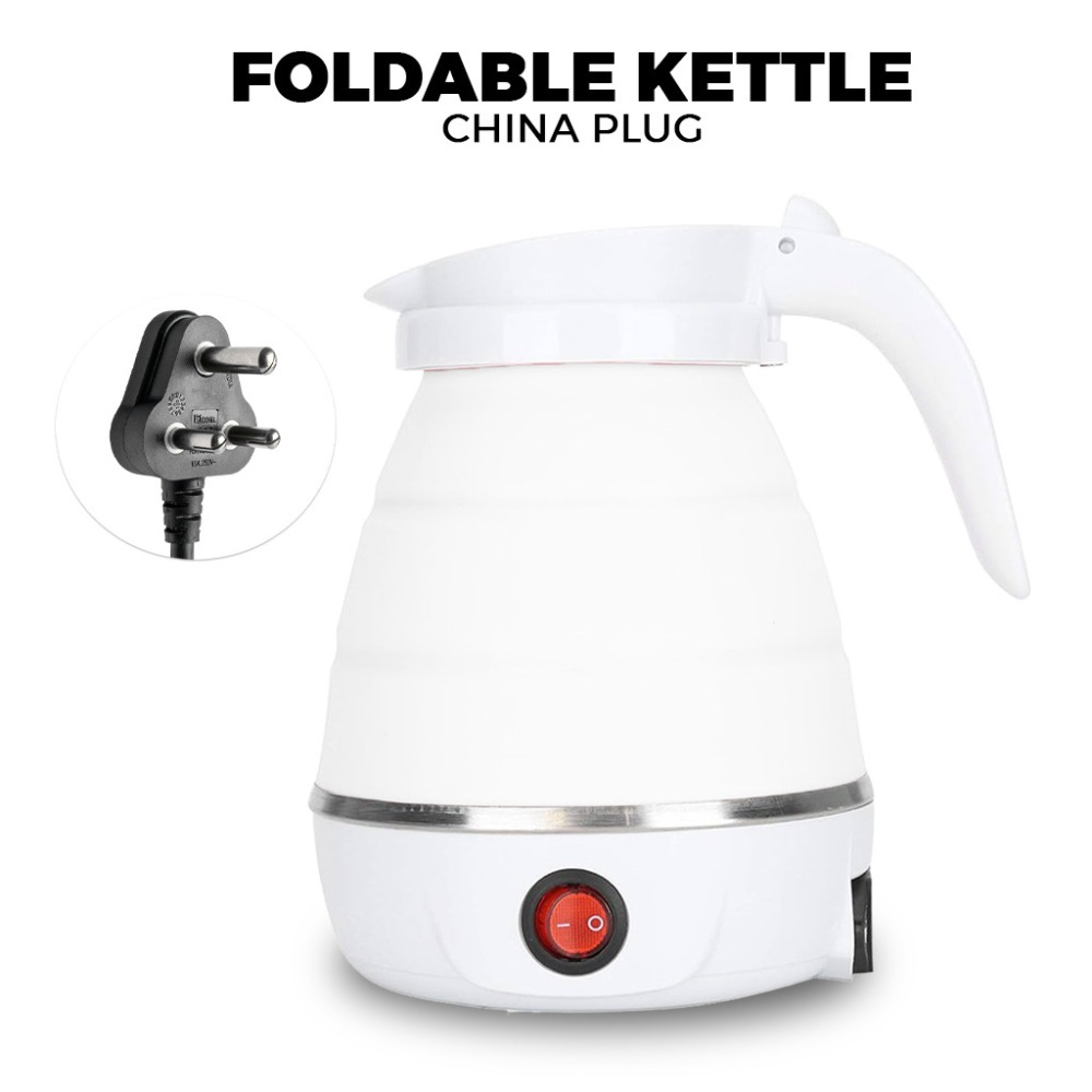 KIRIN Có thể gập lại Ấm đun nước điện silicone 600ML Di động Nồi đun nước Thiết bị nhà bếp Thép không gỉ 304 Bình đun nước ấm trà du lịch - 2