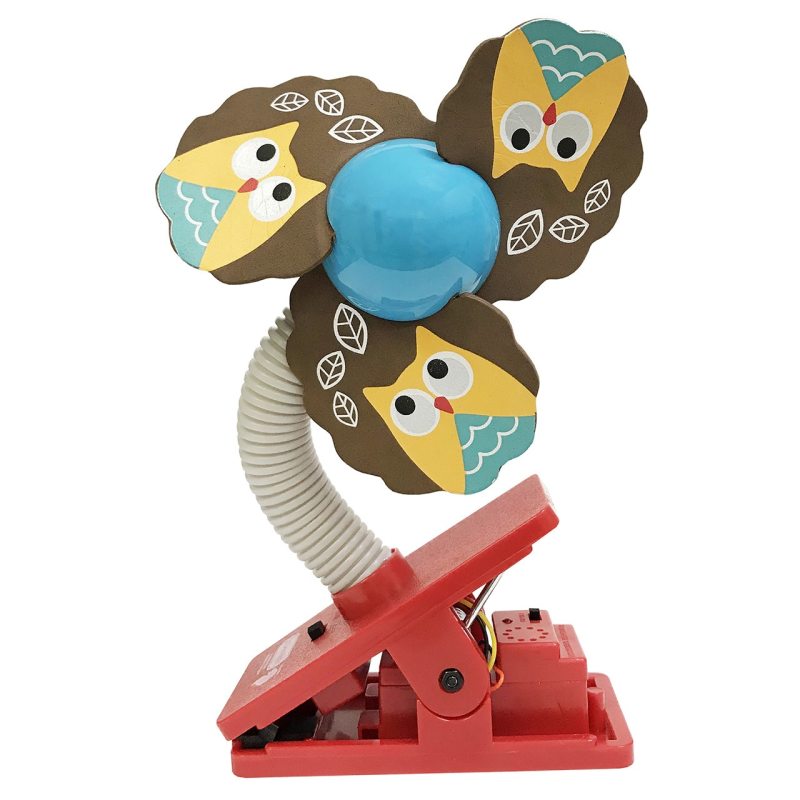 Lucky Baby Mini Safety Clip on Fan W/Ultrasonic Mosquito Repellent - Owl Singapore