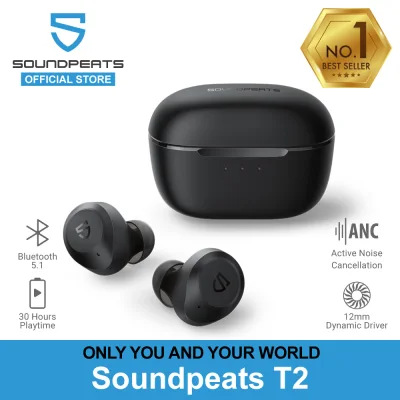 SoundPEATS T2 ANC True Wireless Earbuds With Active Noise Cancellation, Immersive Sound, 30 Hrs Playtime & Transparency Mode