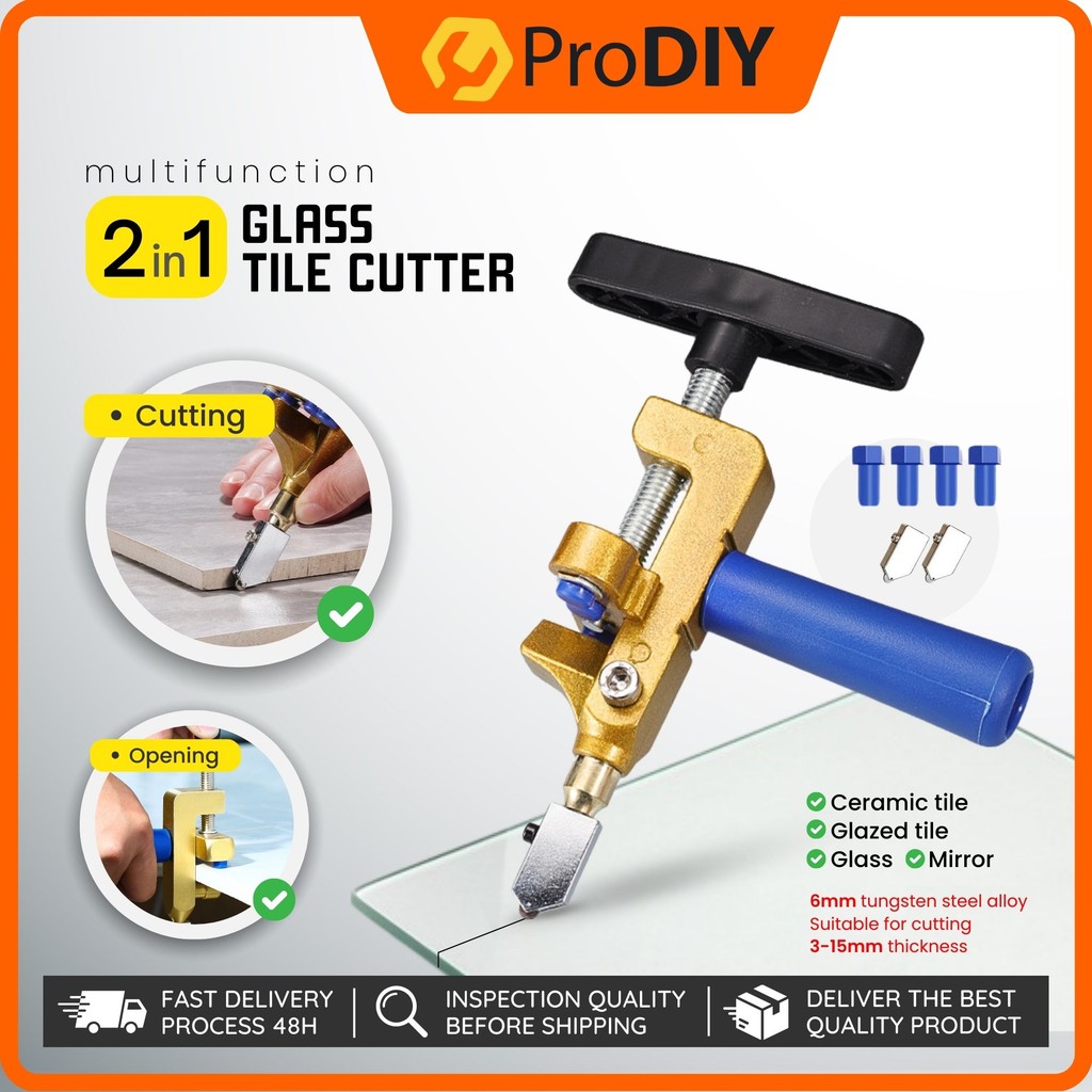 Tile Cutting Tool With Blades 2-in-1 Glass Tile Cutter Tool With 6 Blades - For Glass, Mirror & Ceramic Tiles Glass Cutter - View #11