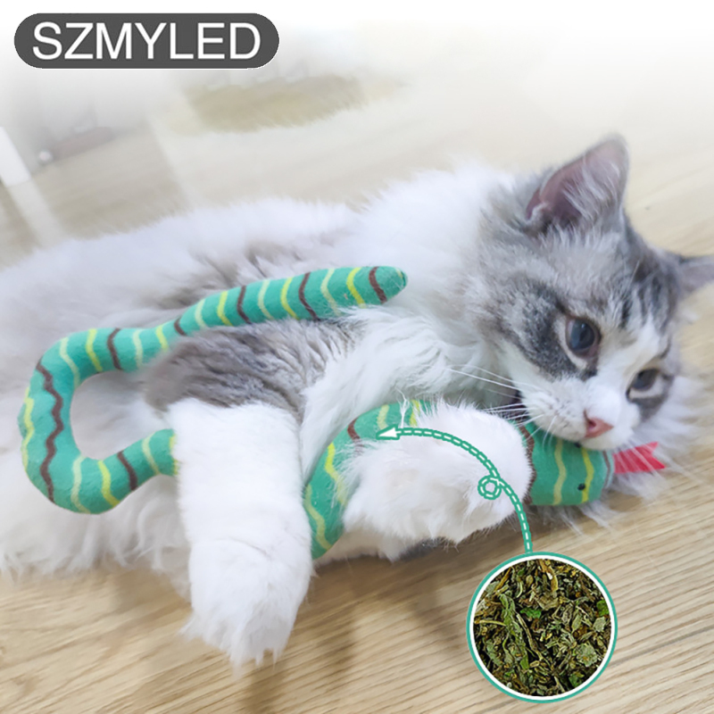 Snake Plush Teaser Cat Toys Bite-resistant Molar Interactive Catnip Chewing Playing Toy Cat Supplies