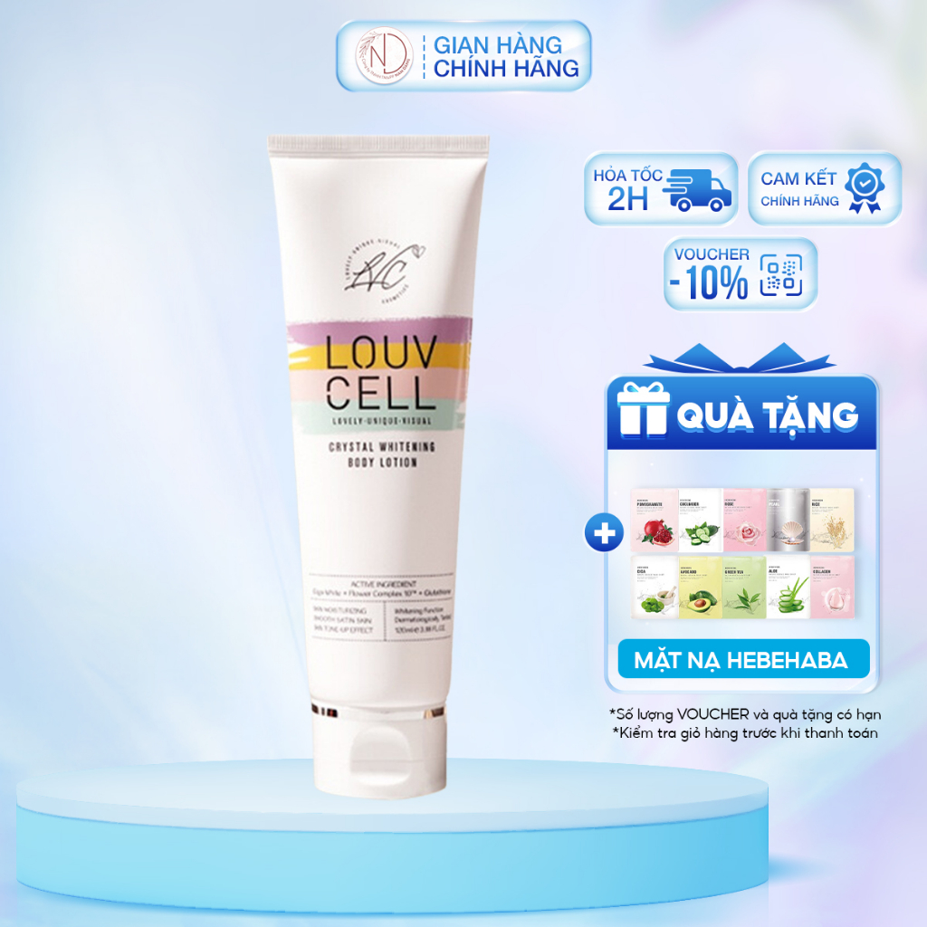 Kem dưỡng trắng body Louv Cell Crystal Whitening Body Lotion 120 ml