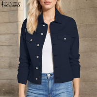 ZANZEA Women Office Full Sleeve Decorative Pockets Coat Lapel Single-Breasted Solid Color Jackets #0120
