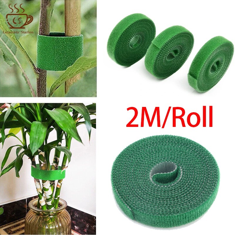 3/5Pcs 2M Plant Ties Nylon Plant Bandage Tie Home Garden Plant Shape Tape Hook Loop Bamboo Cane Wrap Support Accessories