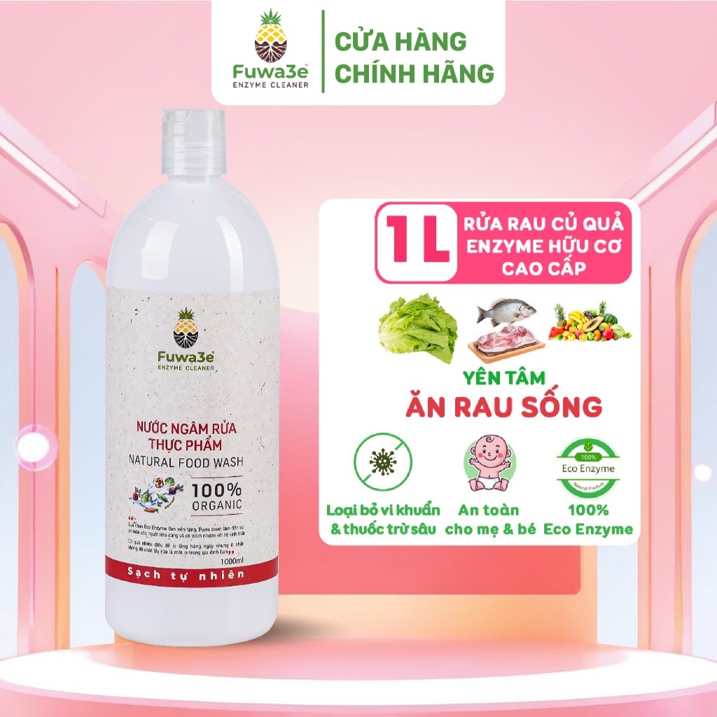 Nước Rửa Rau Củ Quả Fuwa3e 1L Giúp Rửa Sạch Rau Sống Thực Phẩm Chiết Xuất 100% Enzyme Thiên Nhiên