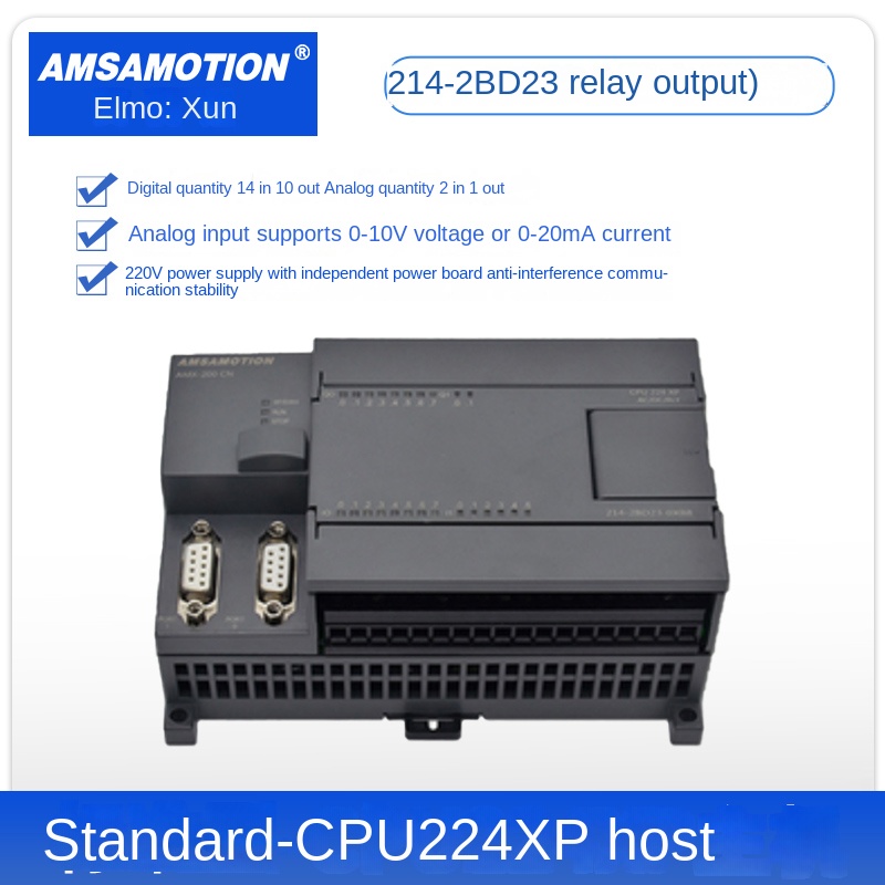 Bo Lập Trình PLC AMSAMOTION - Tiêu Chuẩn 214-2BD23 | CPU224XP AMX Tương Thích Siemens S7-200 | 214-2BD23-0XB8/2AD23